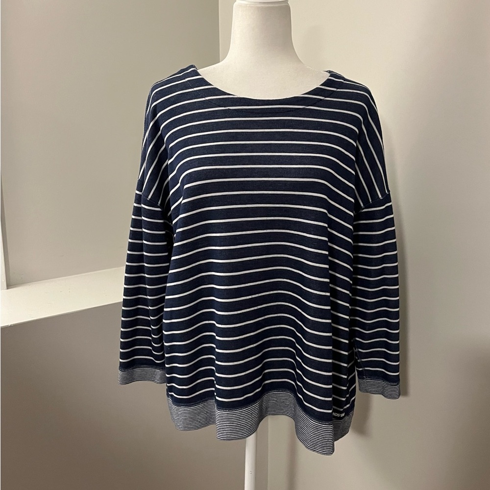 Lands’ End Reversible Striped Pullover